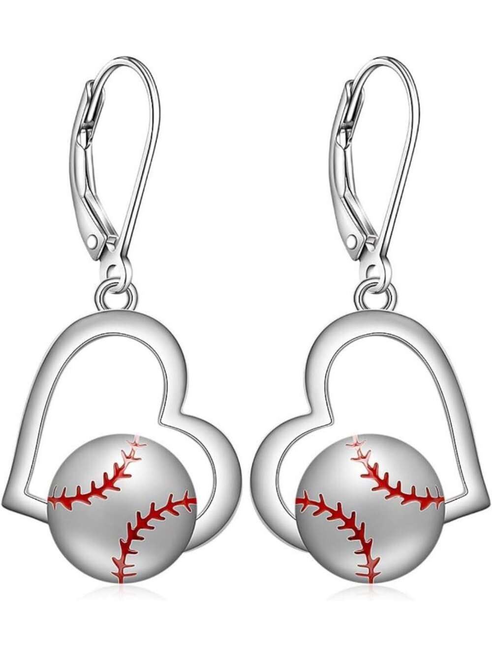 Sporty Dangle Earrings for Women - 925 Sterling Silver Football, Basketball
